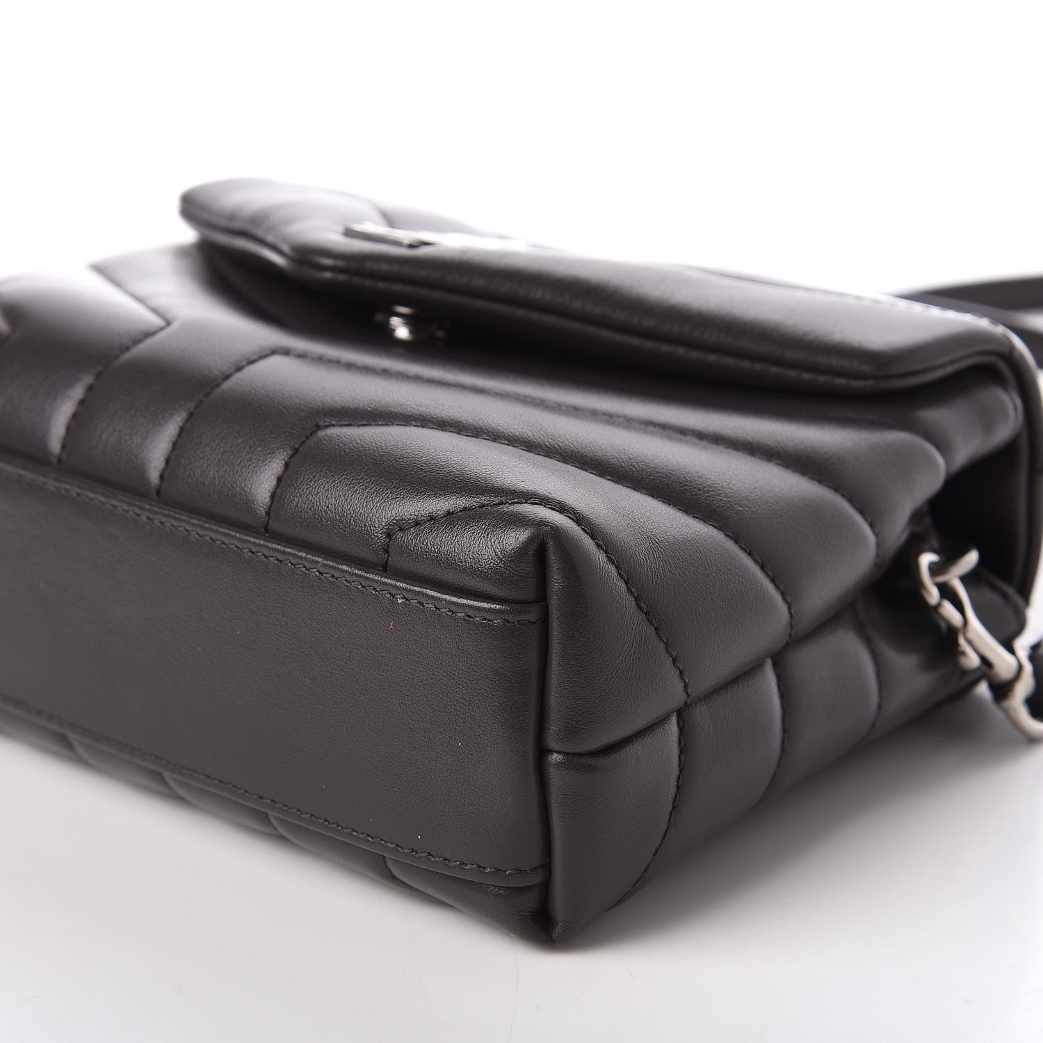 Saint Laurent Calfskin Y Quilted Monogram Toy Loulou Crossbody Bag Earth 7 of 10