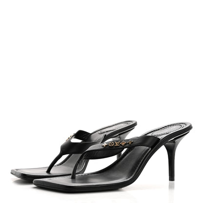 Louis Vuitton Calfskin Signature Thong Sandal 40 Black 3 of 9