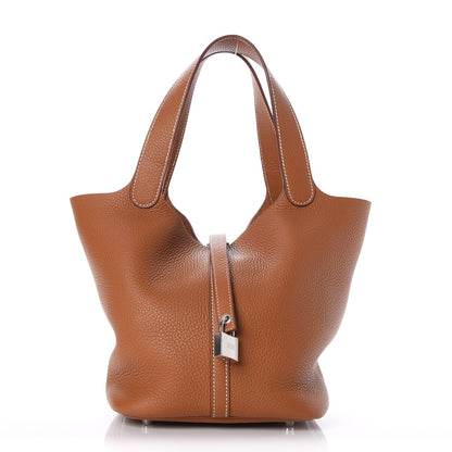 Hermes Taurillon Clemence Picotin Lock 22 MM Gold 1 of 8