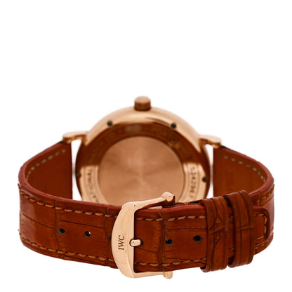 IWC 18K Rose Gold Alligator Diamond 37mm Portofino Automatic Watch IW458116 3 of 4