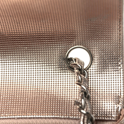 Chanel Metallic Calfskin Quilted Pixel Effect Mini Rectangular Flap Pink Gold 10 of 12