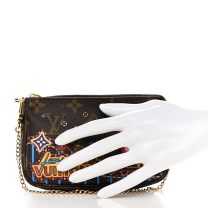 Louis Vuitton Monogram 2020 Christmas Animation Roller Coaster Mini Pochette Accessories Pivoine 2 of 7