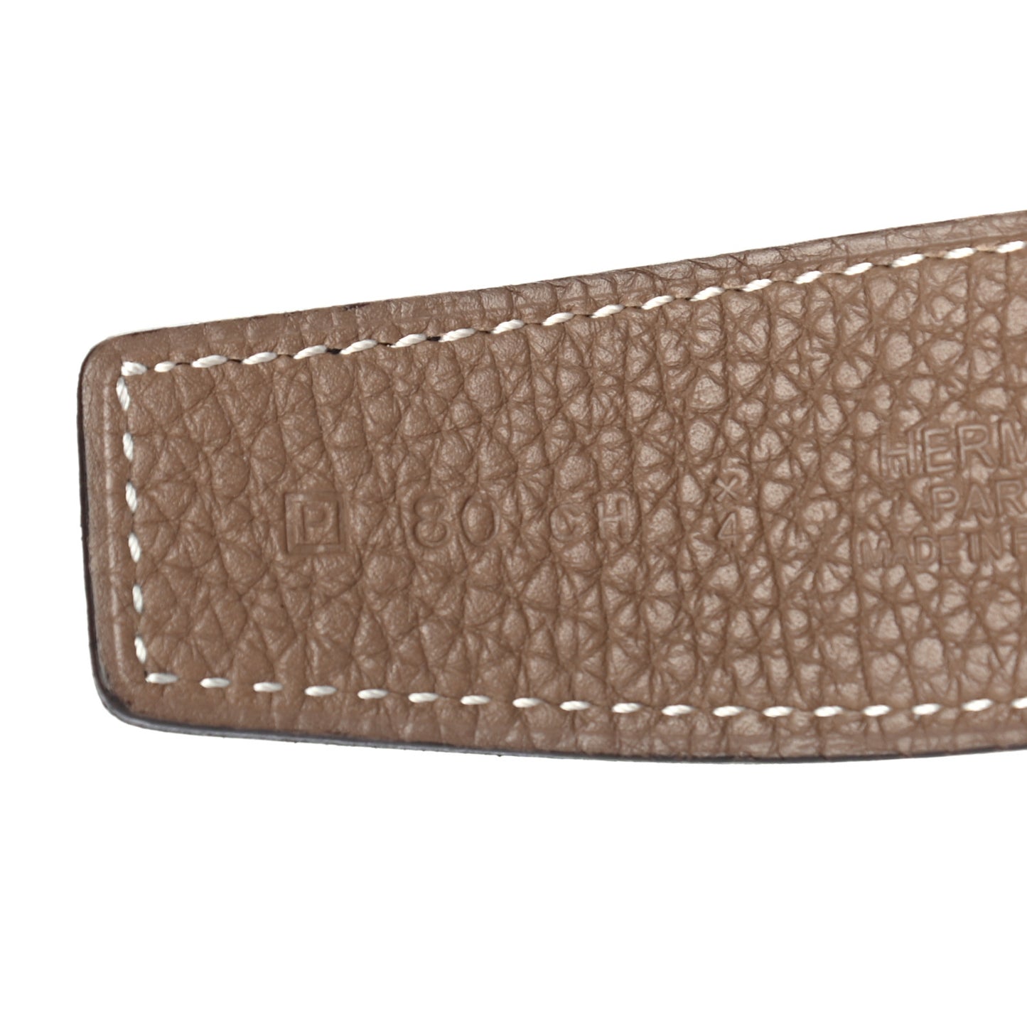 Box Togo 32mm Guilloche H Belt 80 Black Etoupe