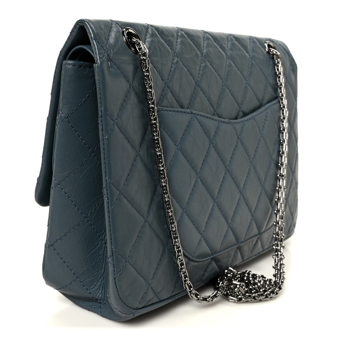 Aged Calfskin Quilted 2.55 Reissue 226 Flap Dark Blue