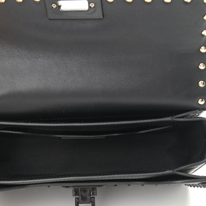 Valentino Garavani Vitello Monochrome Rockstud Flip Lock Bag Black 5 of 15