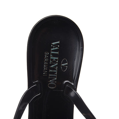 Valentino Garavani PVC Jelly Rockstud Bow Thong Sandals 41 Black 6 of 8
