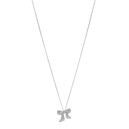 Tiffany Sterling Silver Small Ribbon Pendant Necklace 1 of 4