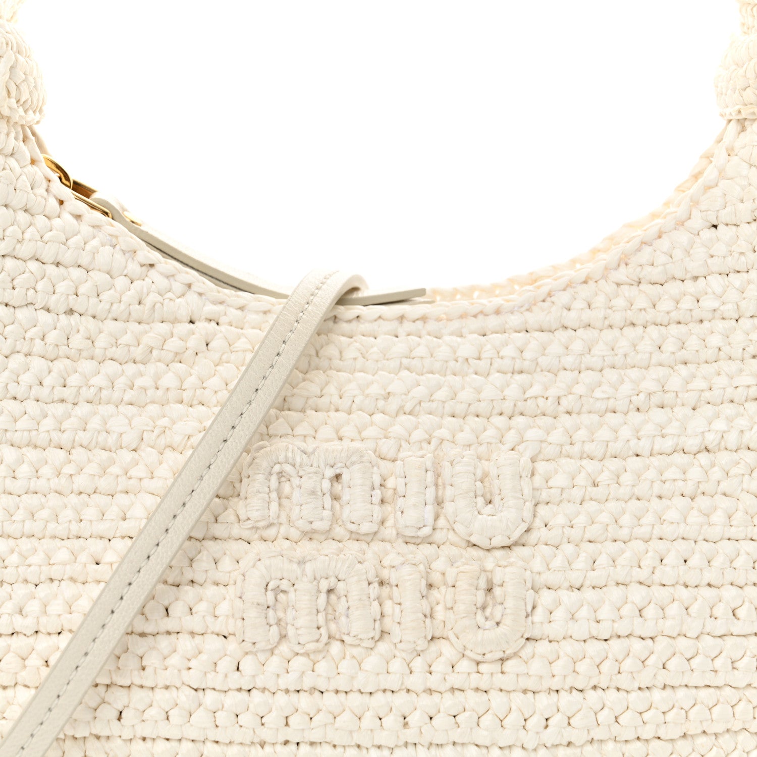 Miu Miu Crochet Mini Wander Hobo White 8 of 10
