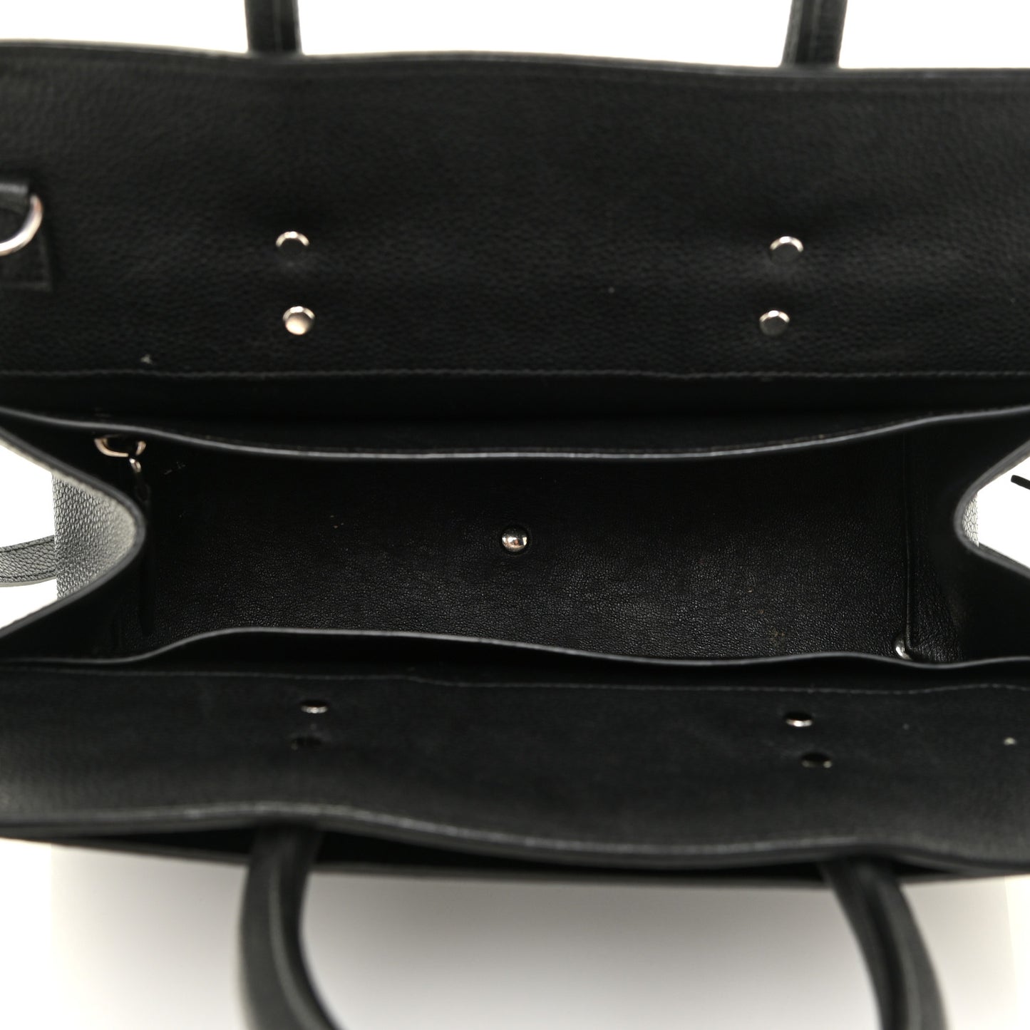 Grained Calfskin Small Horizon Satchel Black