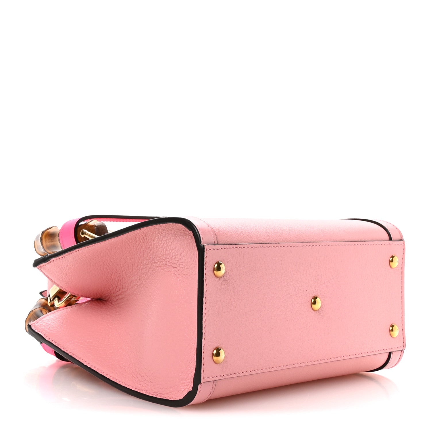Gucci Wonka Grain Calfskin Mini Diana Tote Bag Wild Rose Fuxia Fluo 3 of 9
