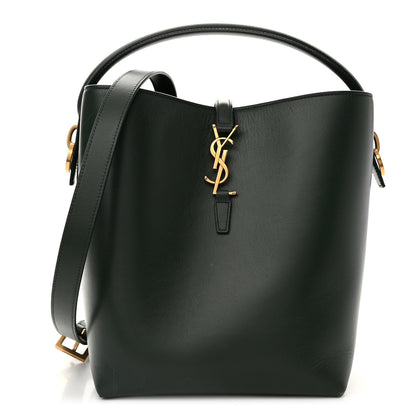 Saint Laurent Shiny Calfskin Le 37 Bucket Bag Vert Fonce 1 of 13