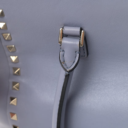 Valentino Garavani Vitello Rockstud Double Handle Tote London Stone 12 of 13
