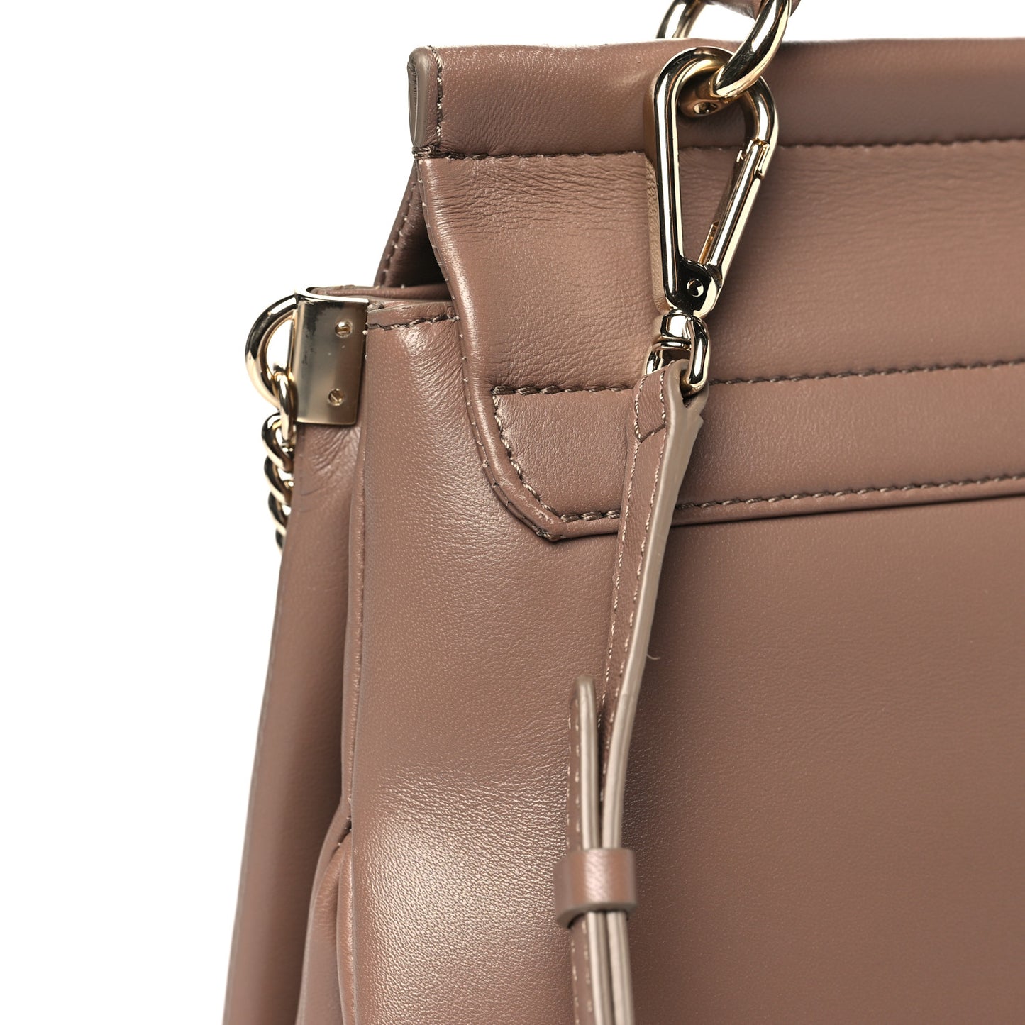 Calfskin Medium Faye Top Handle Bag Desert Taupe
