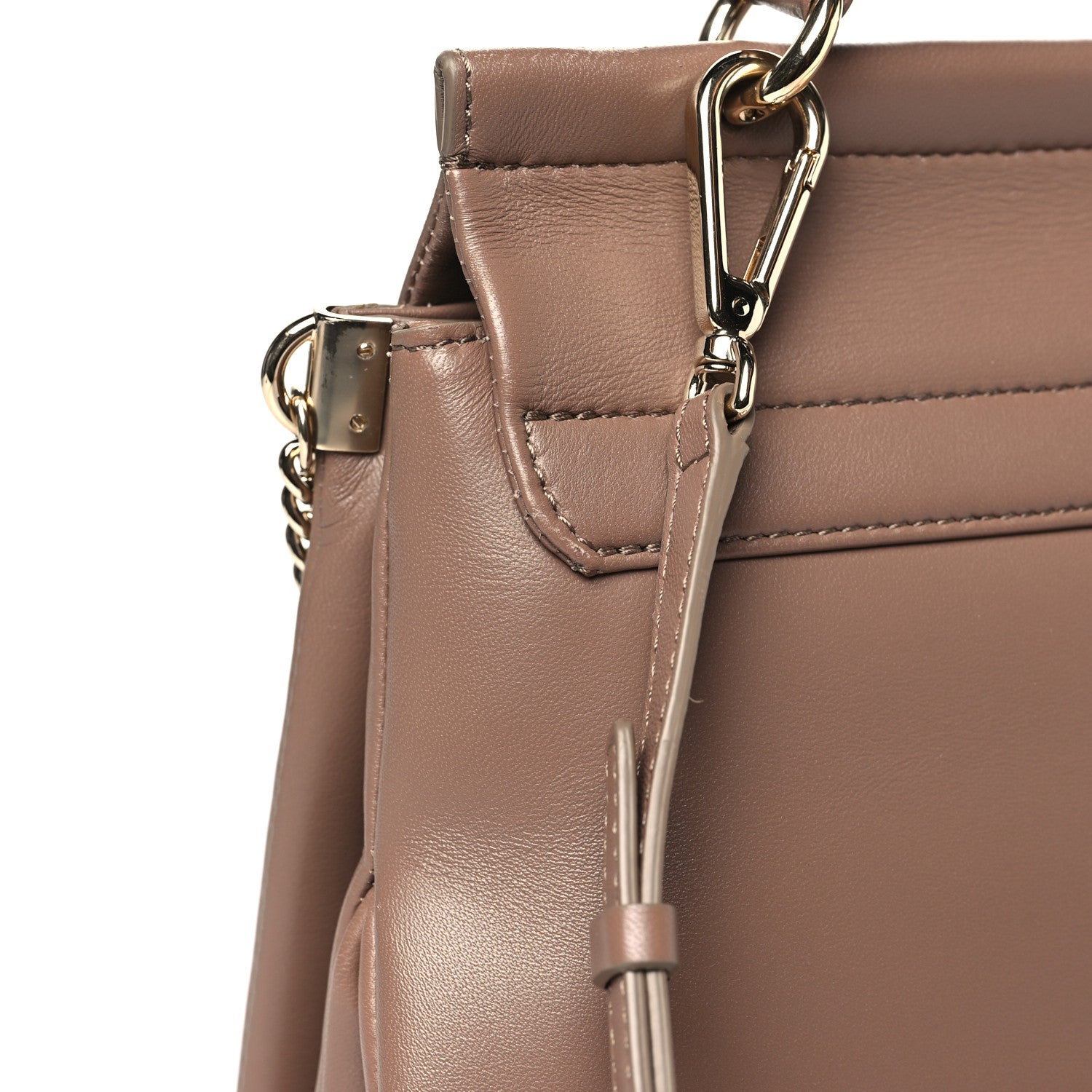 Chloe Calfskin Medium Faye Top Handle Bag Desert Taupe 11 of 12