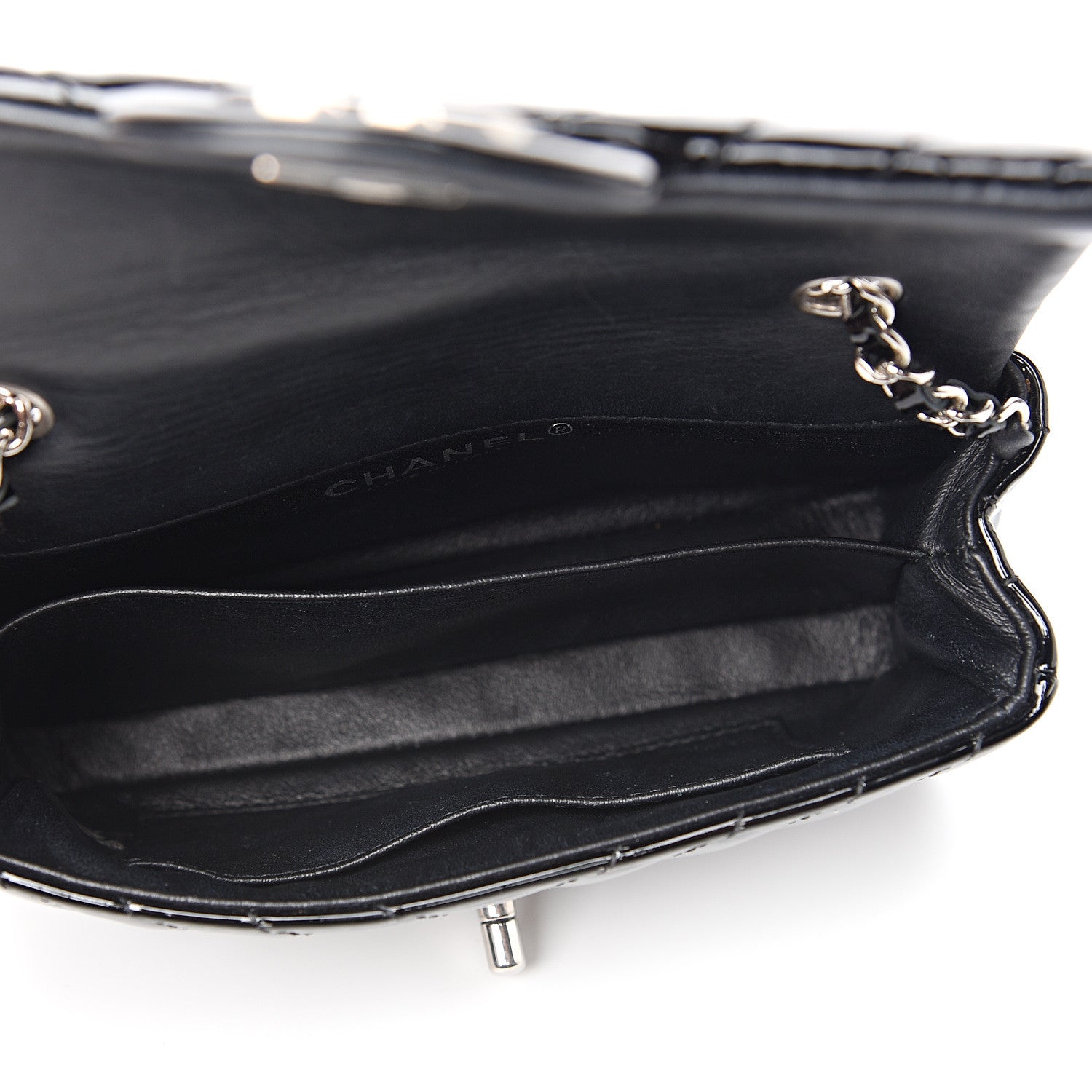 Chanel Patent Calfskin Chevron Quilted Extra Mini Flap Black 4 of 10