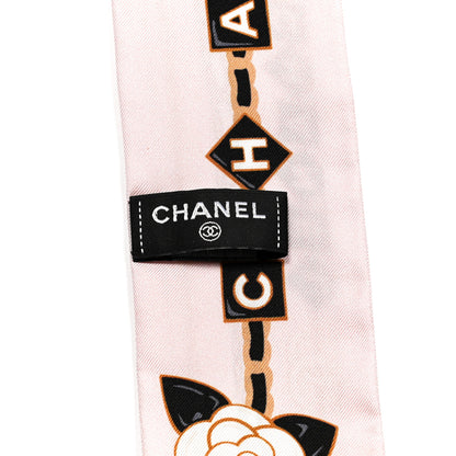 Chanel Silk CC Charms Slim Bandeau Scarf Pink 3 of 3