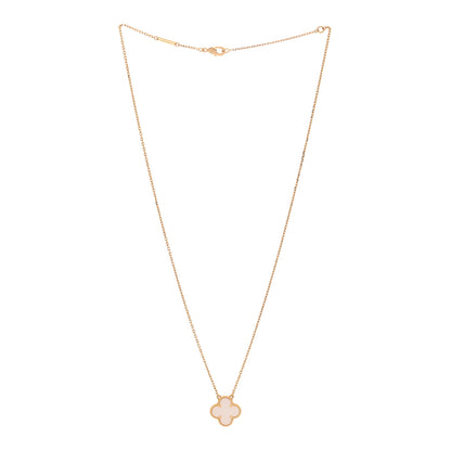Van Cleef & Arpels 18K Yellow Gold Mother of Pearl Vintage Alhambra Pendant Necklace 3 of 5