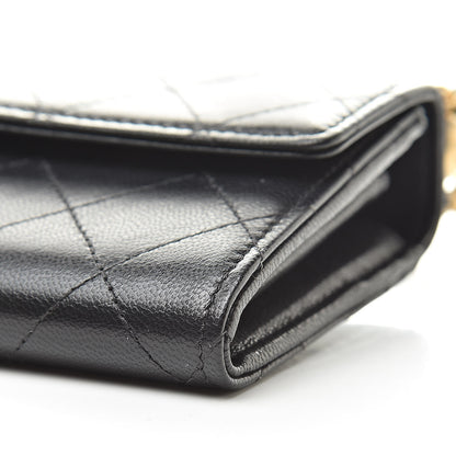 Chanel Goatskin Quilted Chic Pearls Clutch With Chain Black 11 of 12