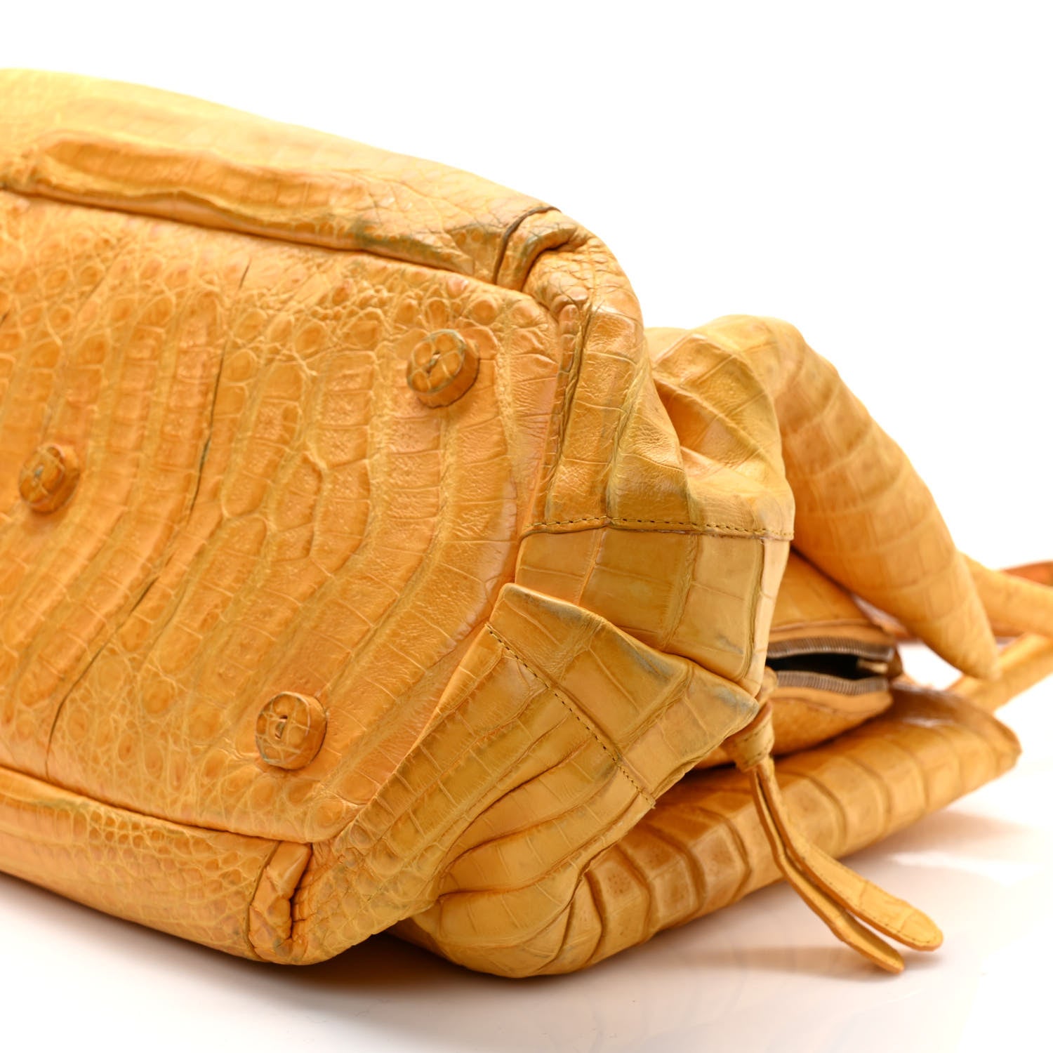 Nancy Gonzalez Crocodile Top Handle Shoulder Bag Yellow 7 of 9