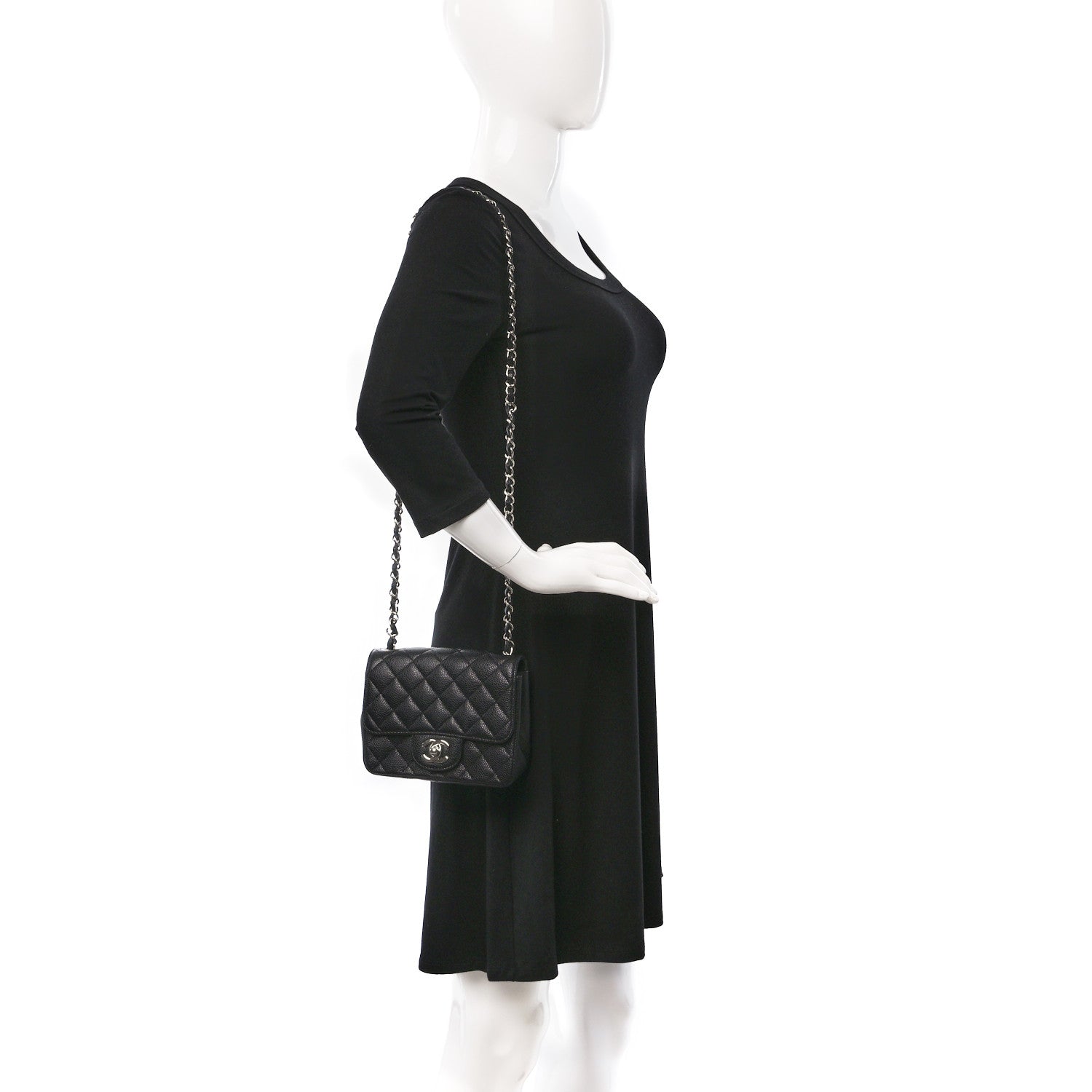 Chanel Caviar Quilted Mini Square Flap Black 2 of 9
