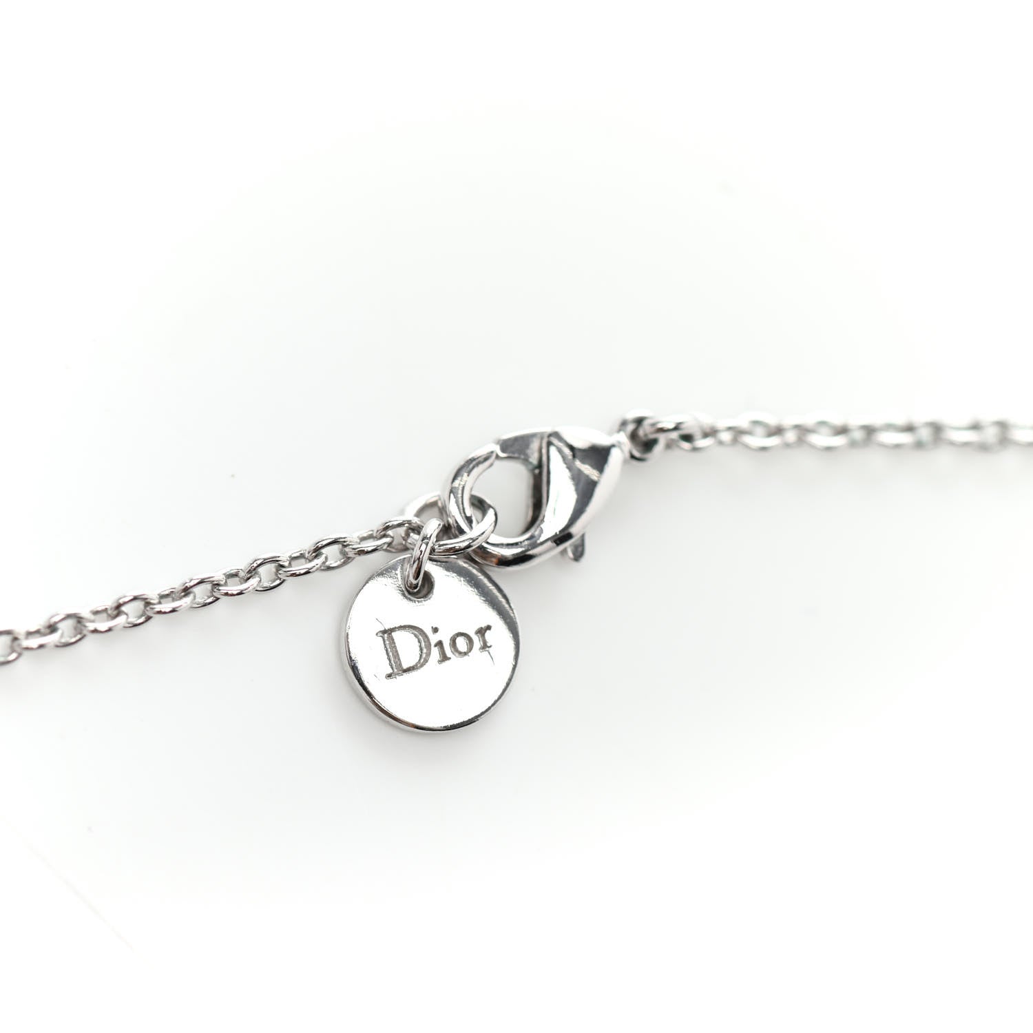 Christian Dior Metal Crystal Clair D Lune Necklace Silver 4 of 4
