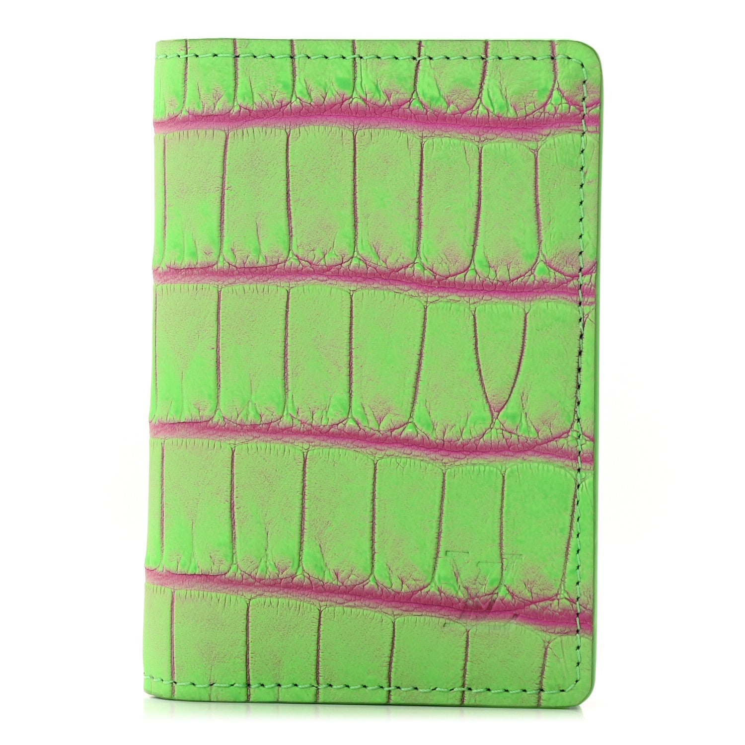Louis Vuitton Crocodile Pocket Organizer Neon Green 1 of 8