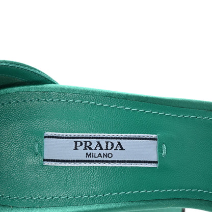 Prada Satin Crystal Triangle Logo 40/135mm Platform Sandals 36.5 Mango 8 of 9