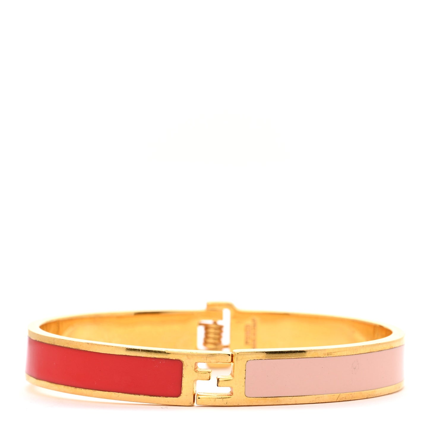 Enamel Fendista Bracelet M Gold Pink Rosso