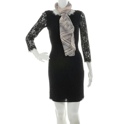 Chanel Silk Rayon CC Logo Stole Beige 2 of 5