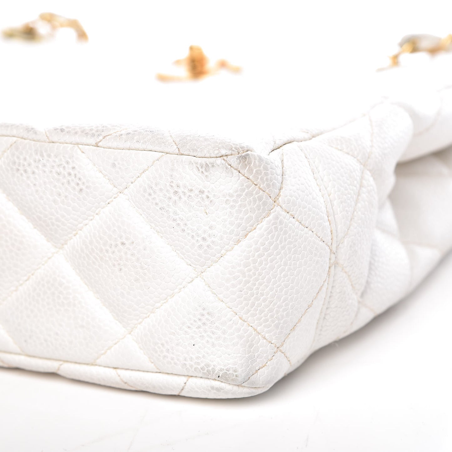Caviar Quilted Shoulder Bag White