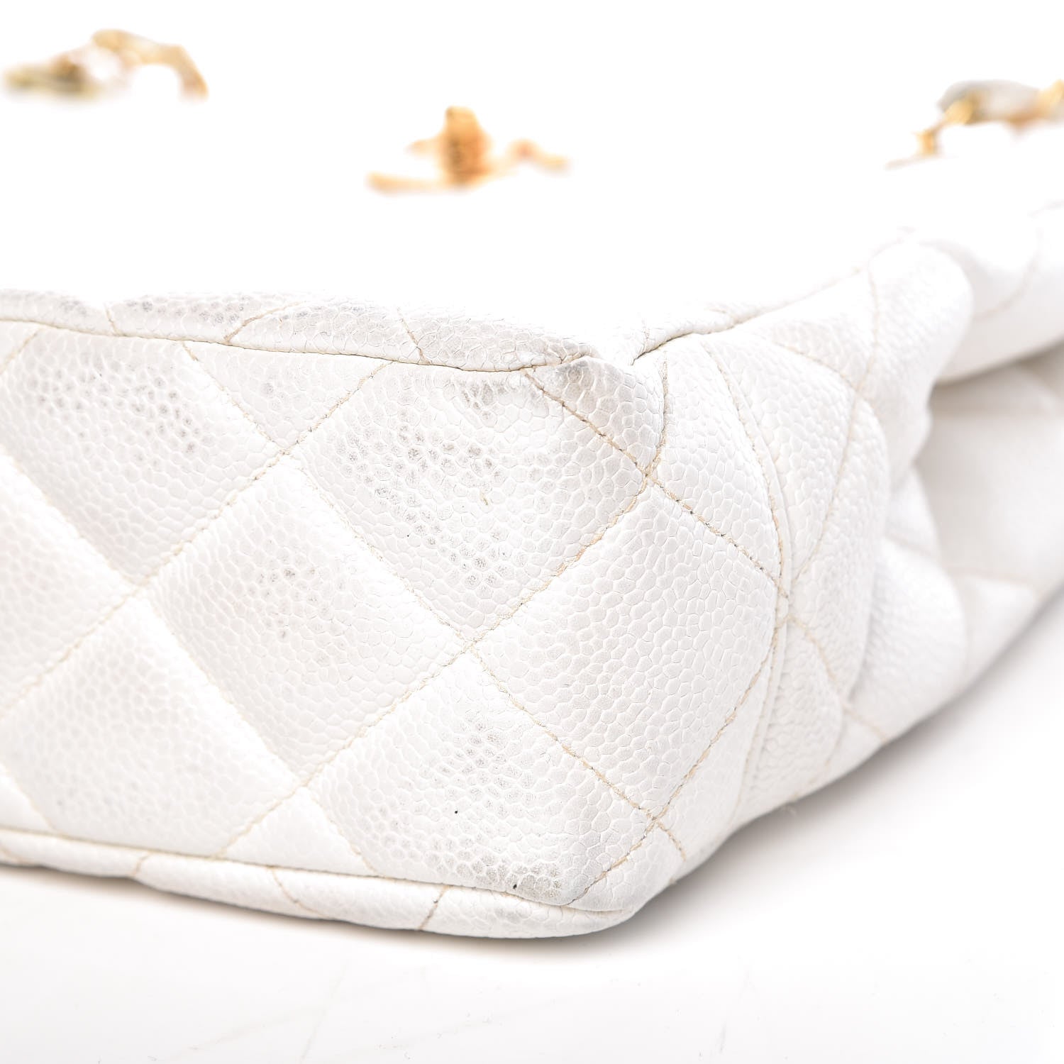 Chanel Caviar Quilted Shoulder Bag White 11 of 20