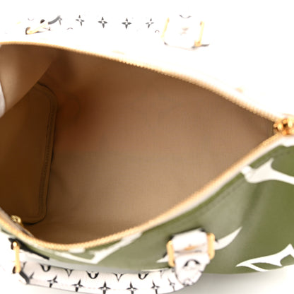 Louis Vuitton Monogram Giant Speedy Bandouliere 30 Kaki Beige 5 of 11