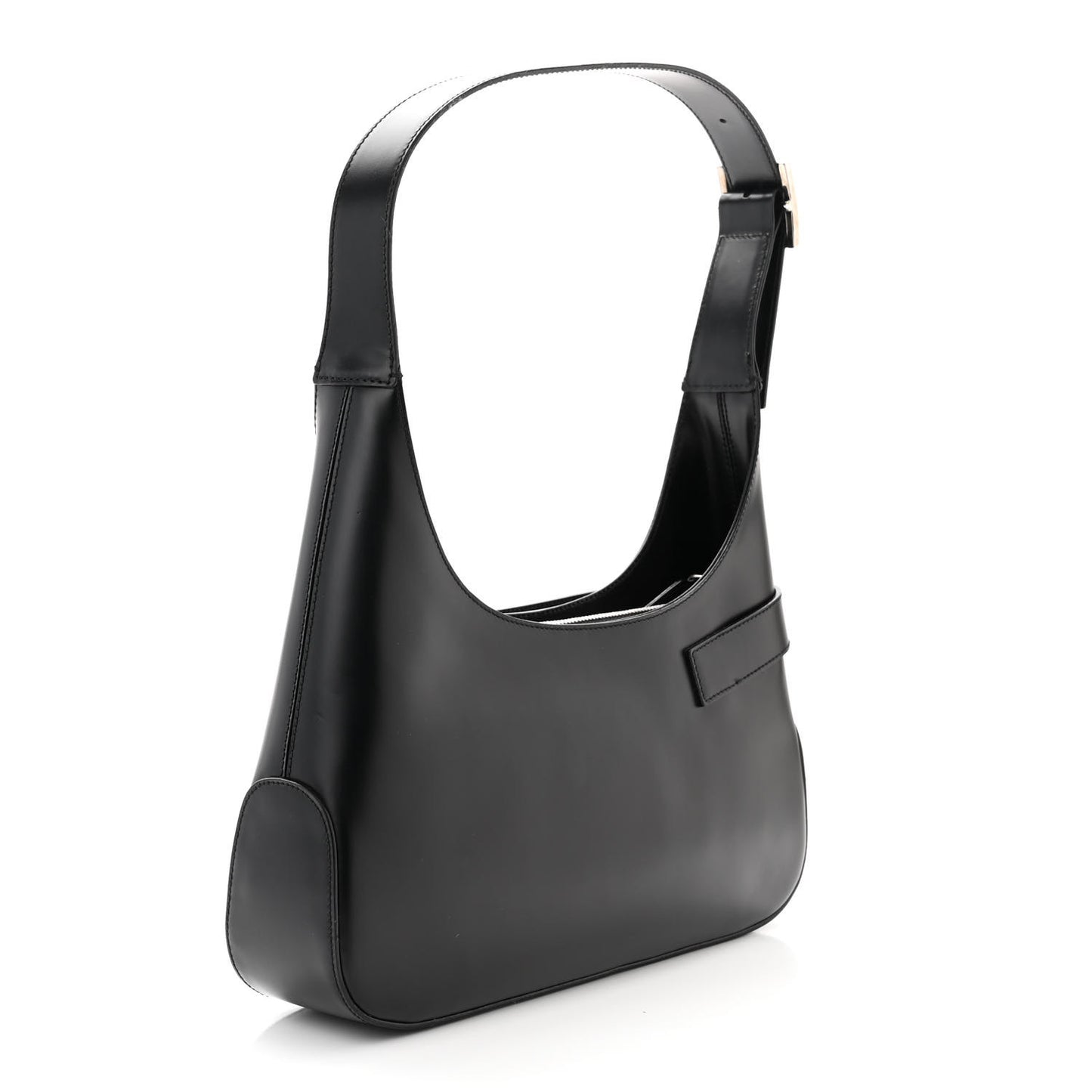 Soft Calfskin Gancini Hobo Black