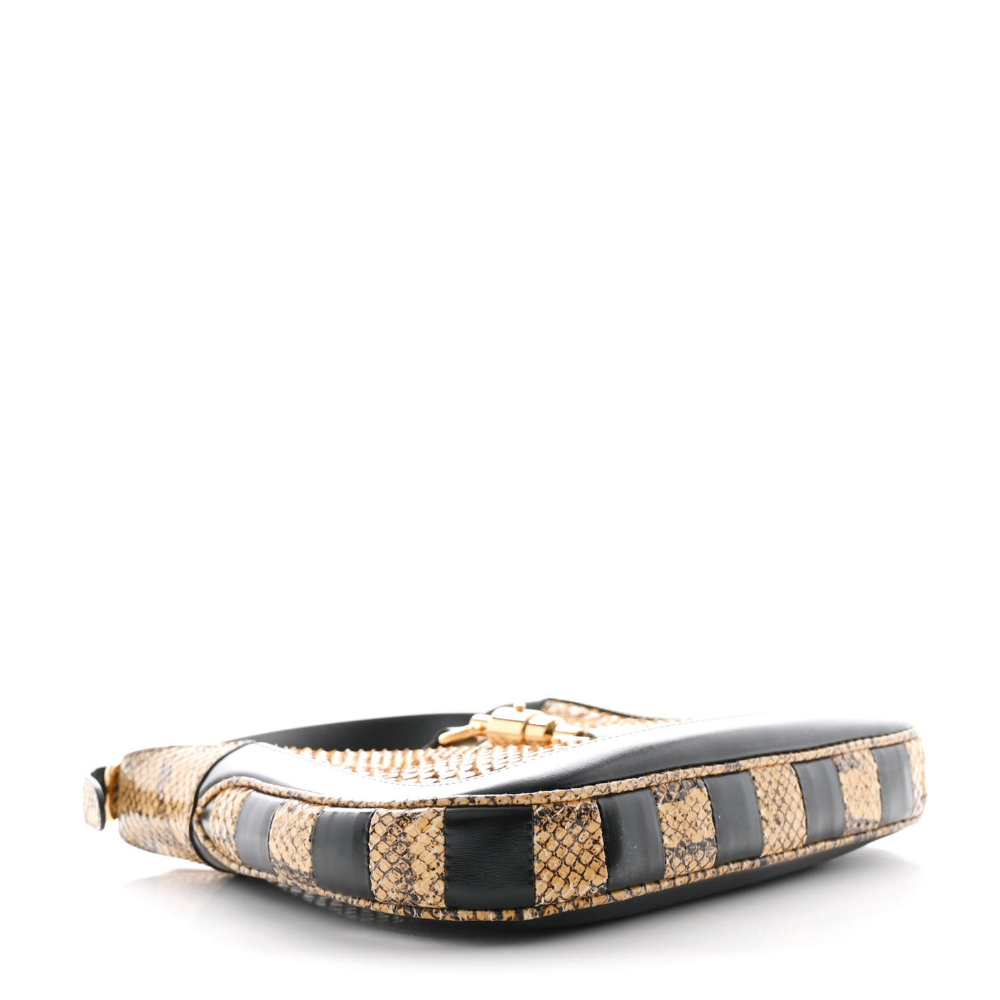Snakeskin Calfskin Small Jackie 1961 Hobo Beige Black