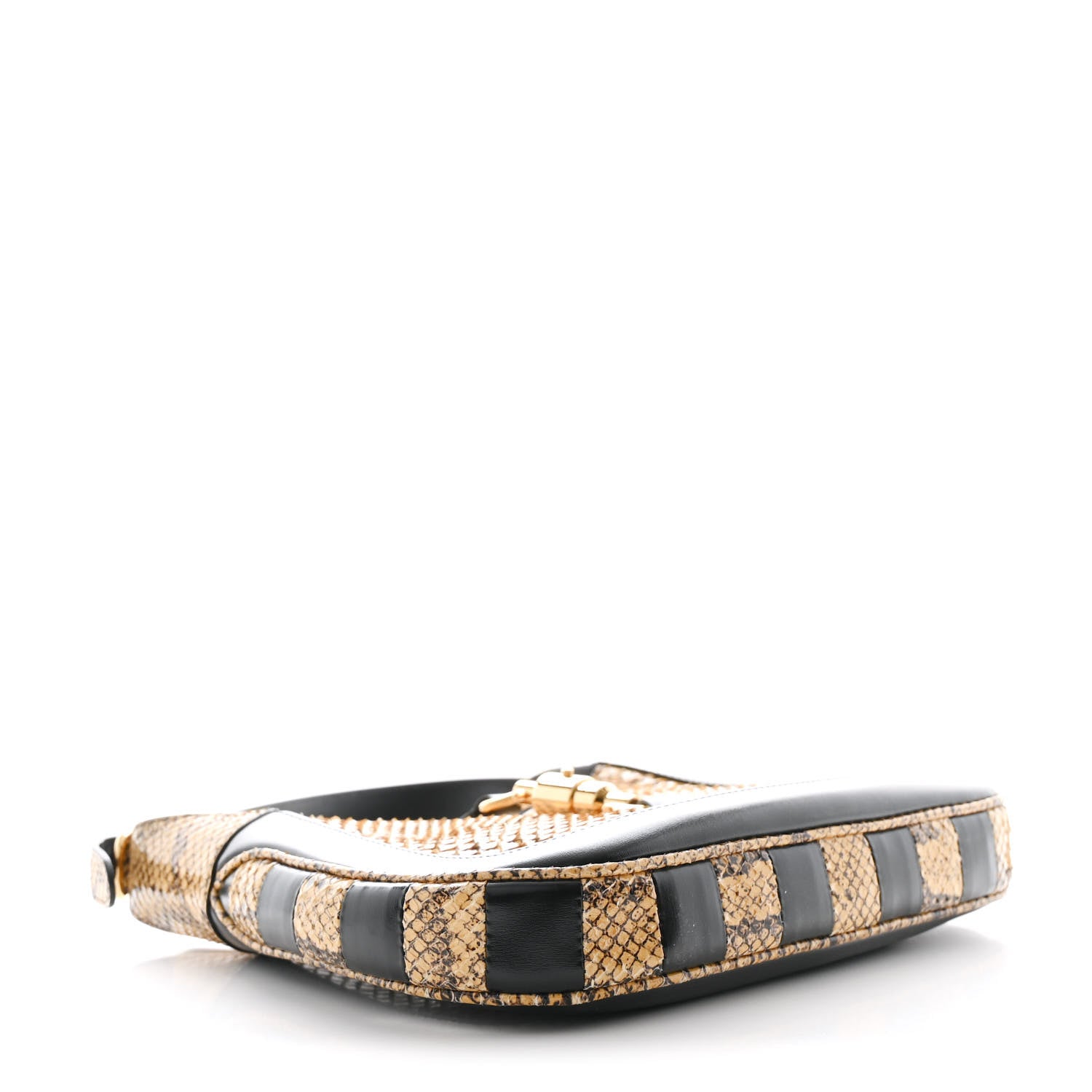 Gucci Snakeskin Calfskin Small Jackie 1961 Hobo Beige Black 4 of 11