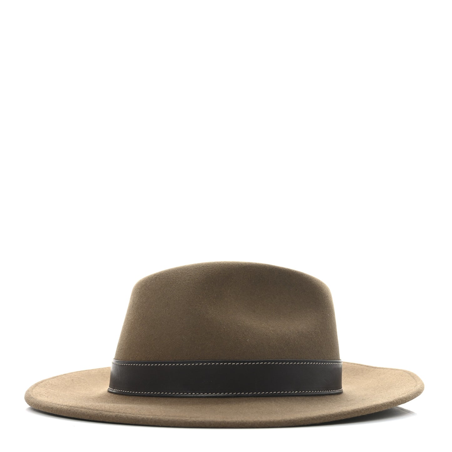 Felt Calfskin Fedora Hat 57 Brown