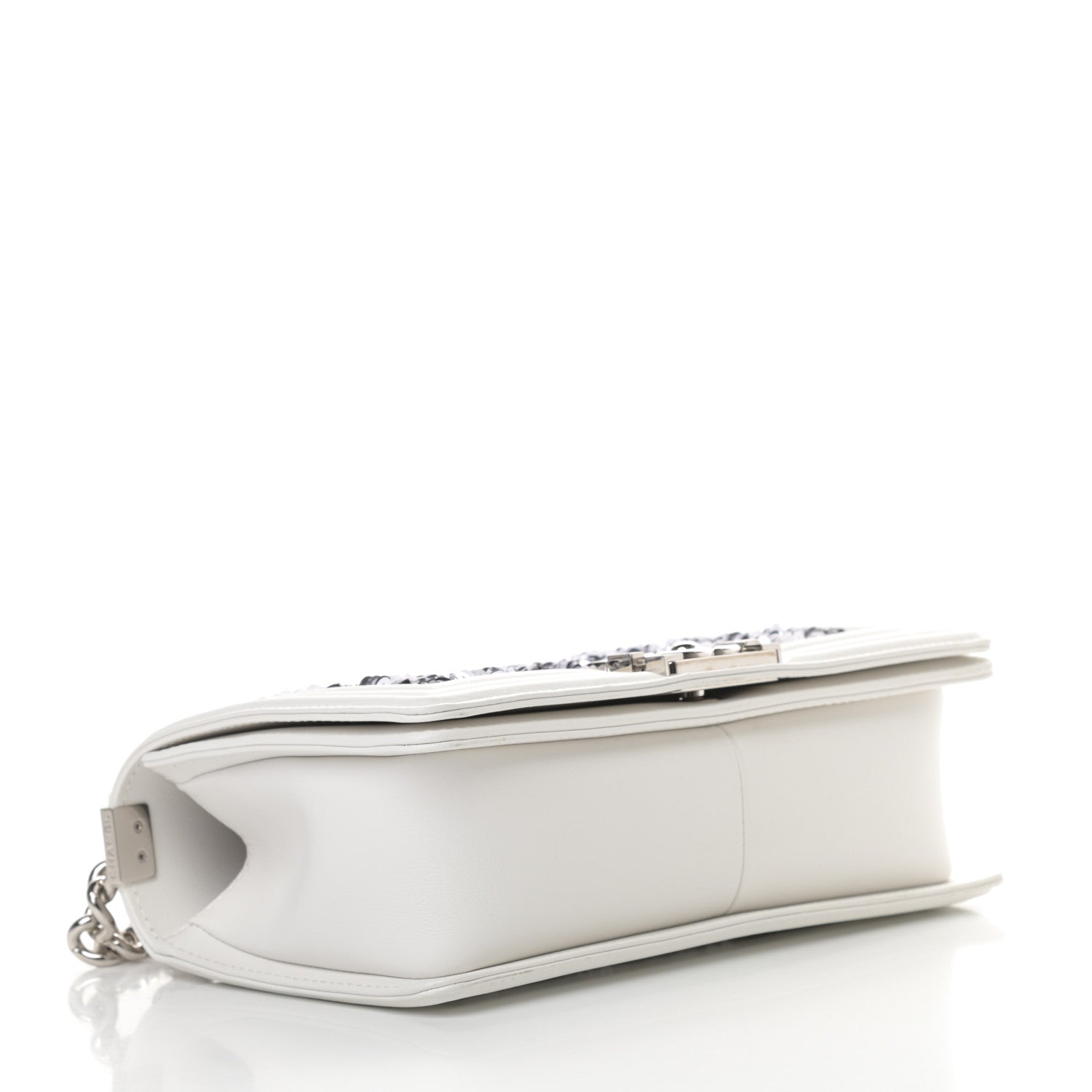 Chanel Calfskin Sequin Medium Boy Chanel Flap White 4 of 12
