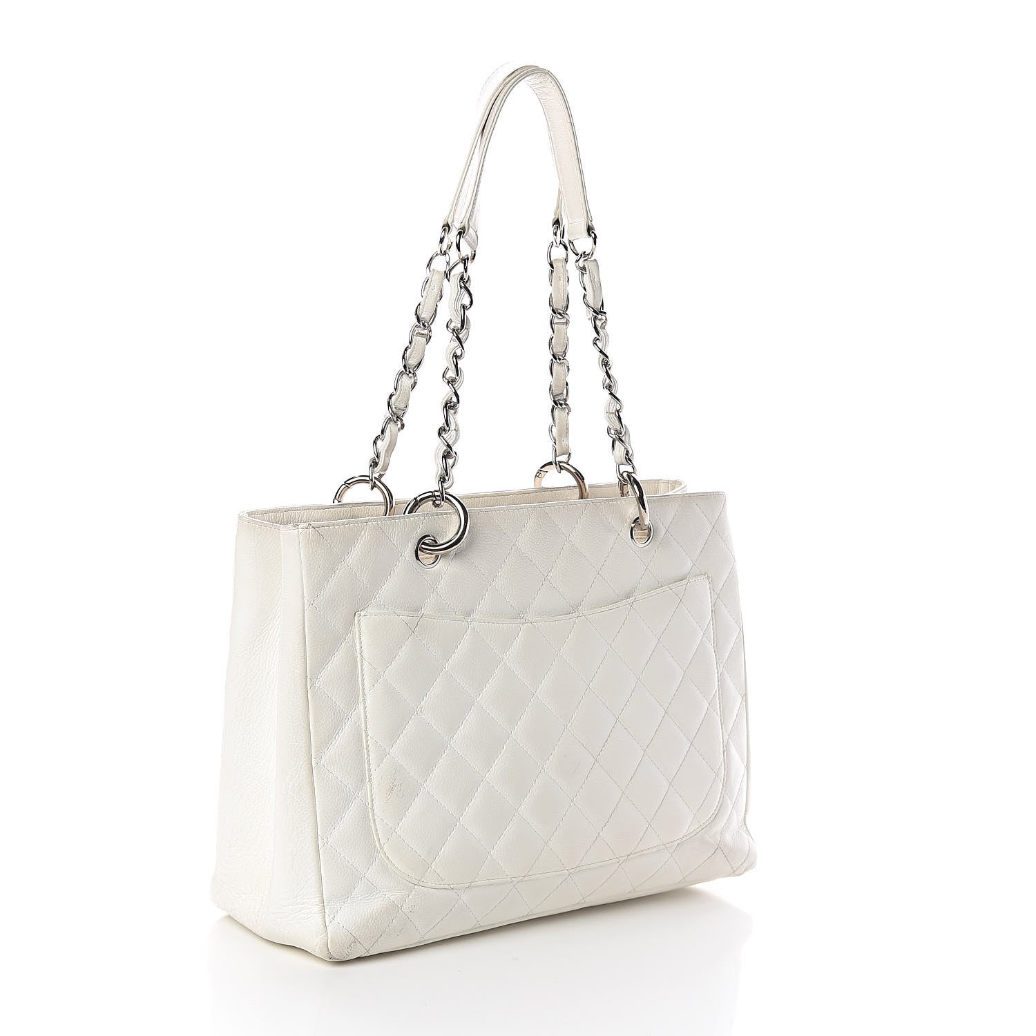 Chanel Caviar Quilted Grand Shopping Tote GST White 3 of 18