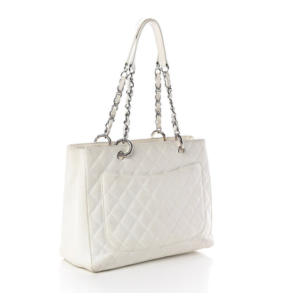 Chanel Caviar Quilted Grand Shopping Tote GST White 3 of 18