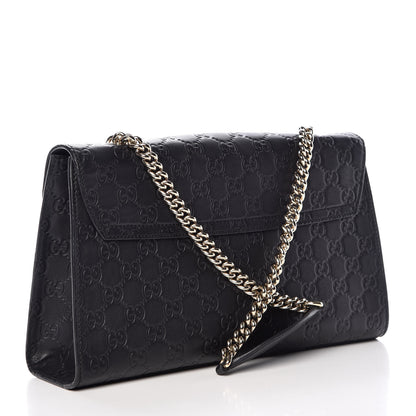 Gucci Guccissima Medium Emily Chain Shoulder Bag Black 3 of 9