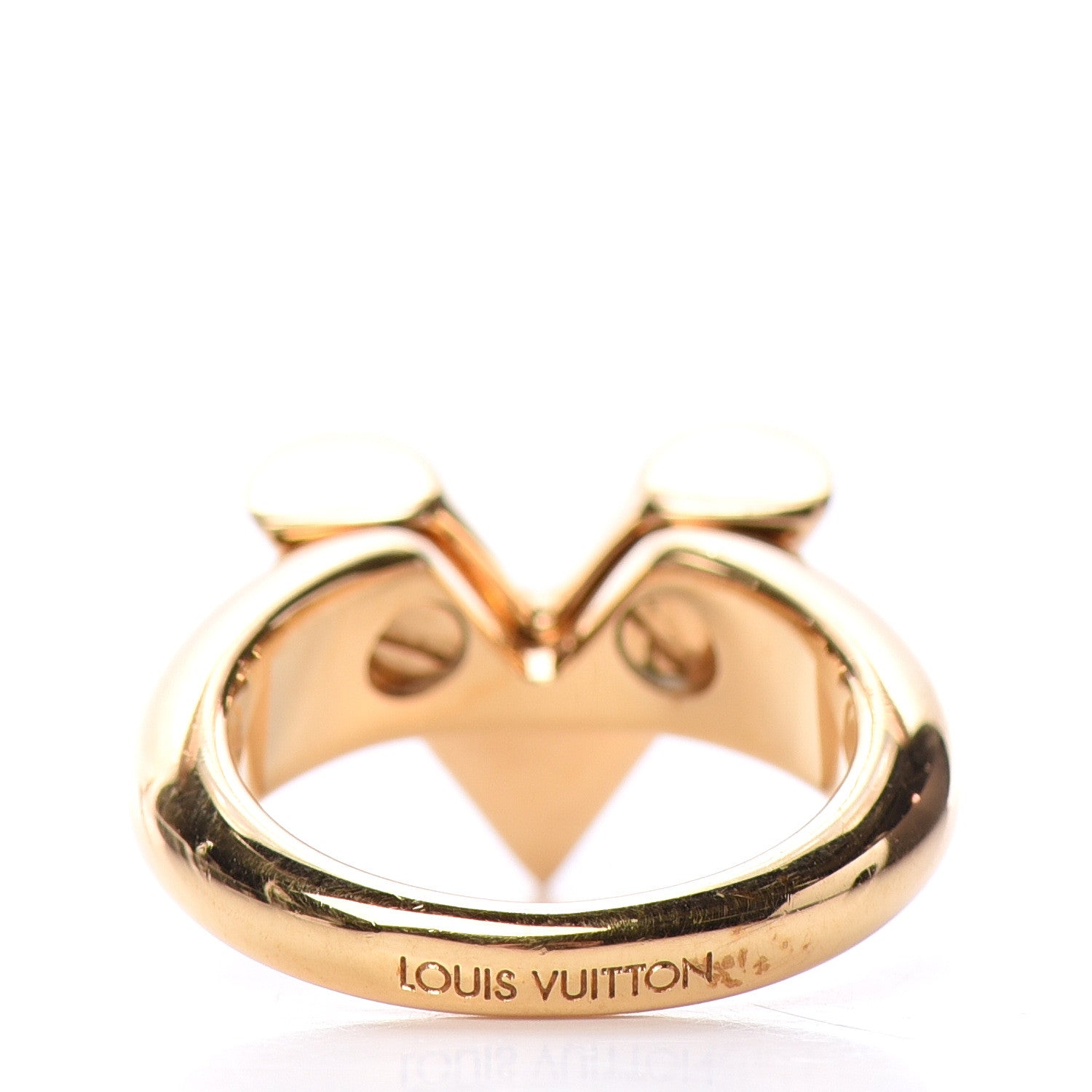 Louis Vuitton Essential V Guilloché Ring S Gold 3 of 7