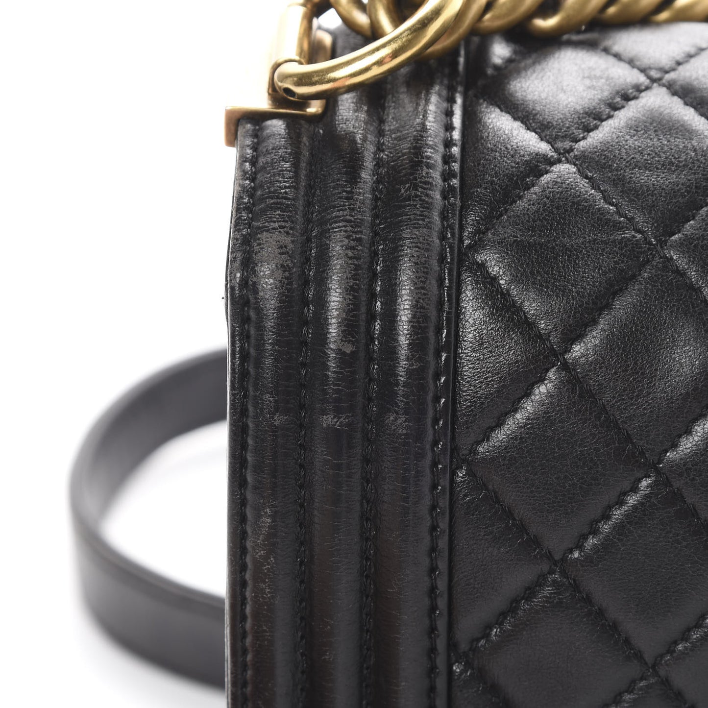 Calfskin Quilted Medium Boy Flap Black