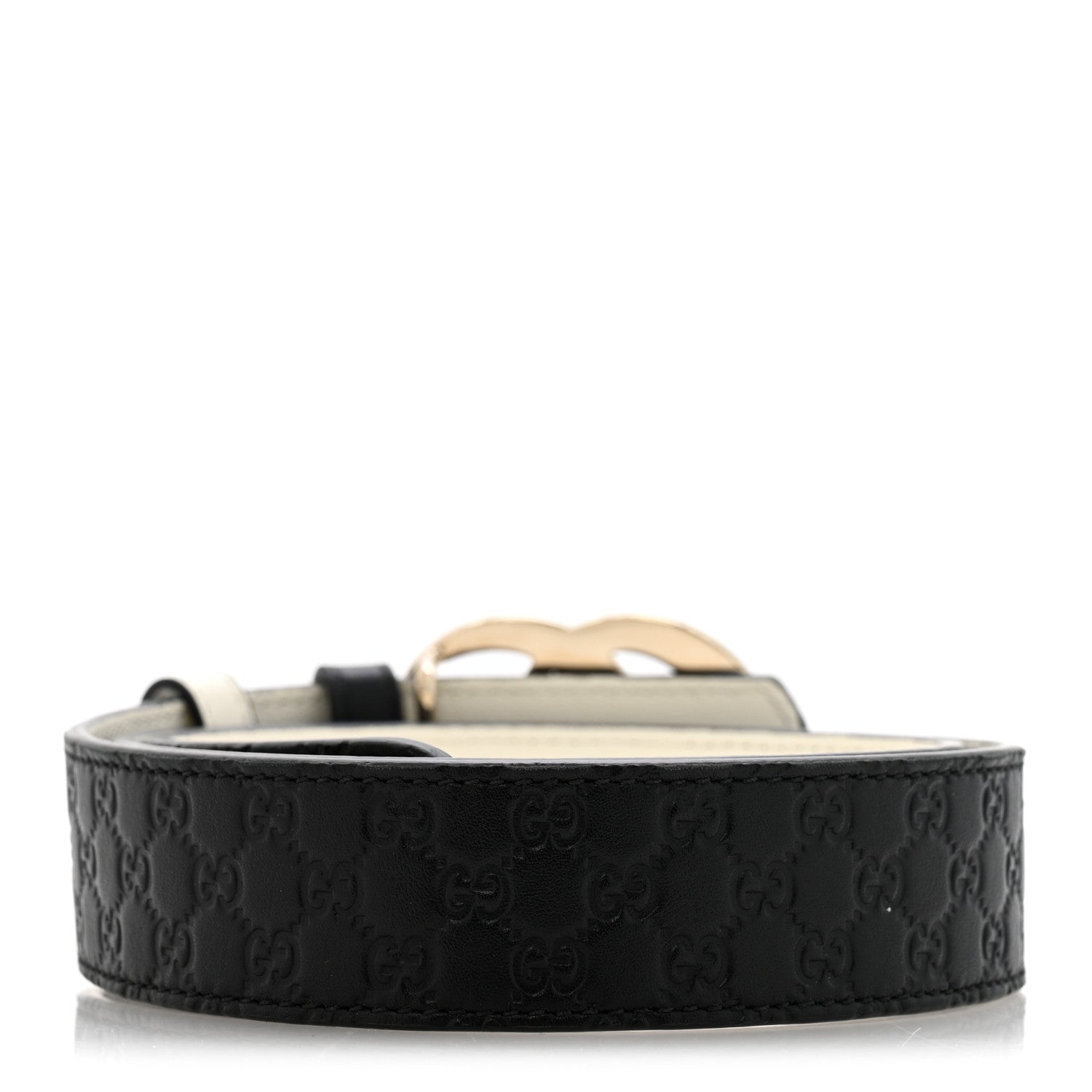 Gucci Guccissima Double G Reversible Belt 75 30 Black White 2 of 8