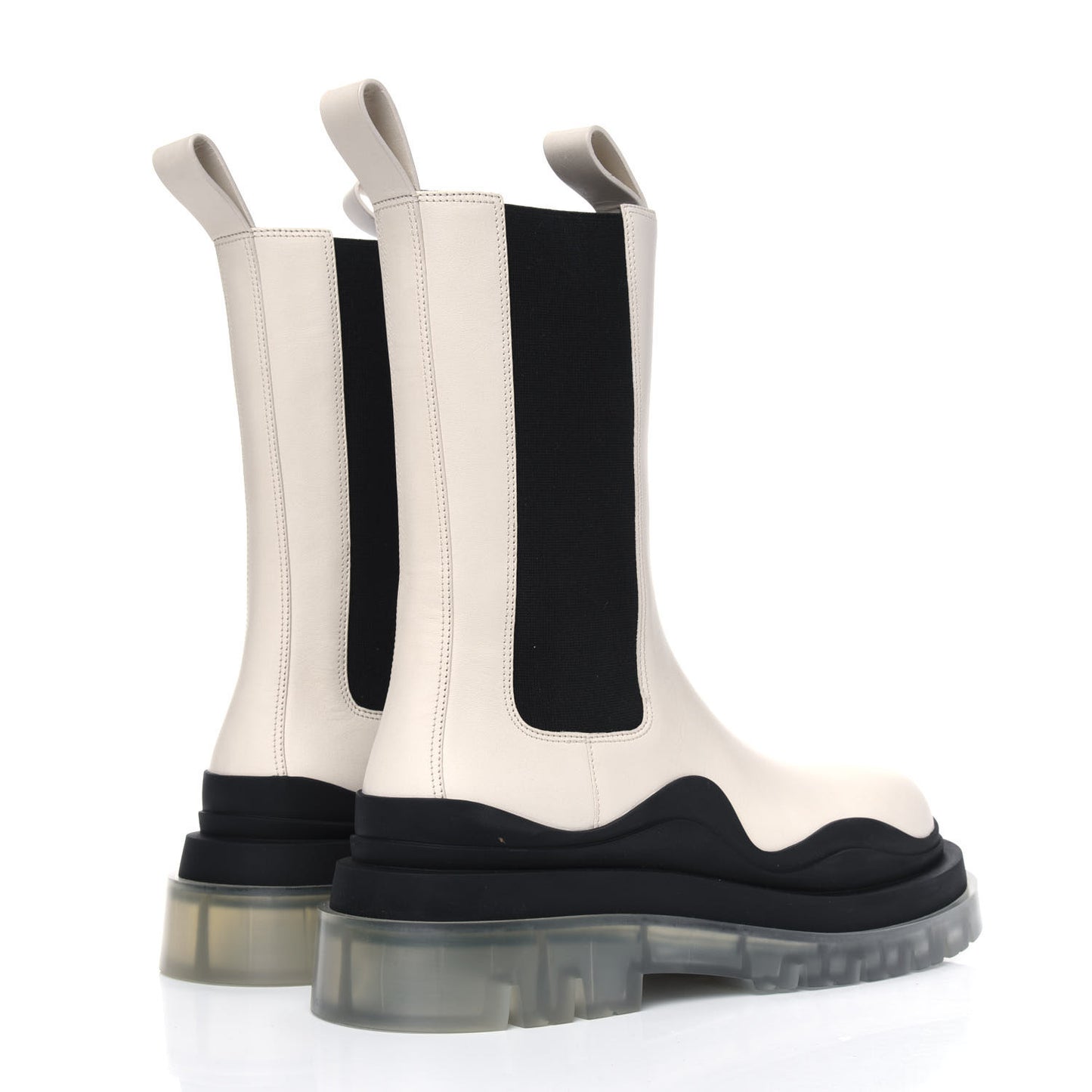 Calfskin The Tire Chelsea Boots 40 Wax Black Transparent