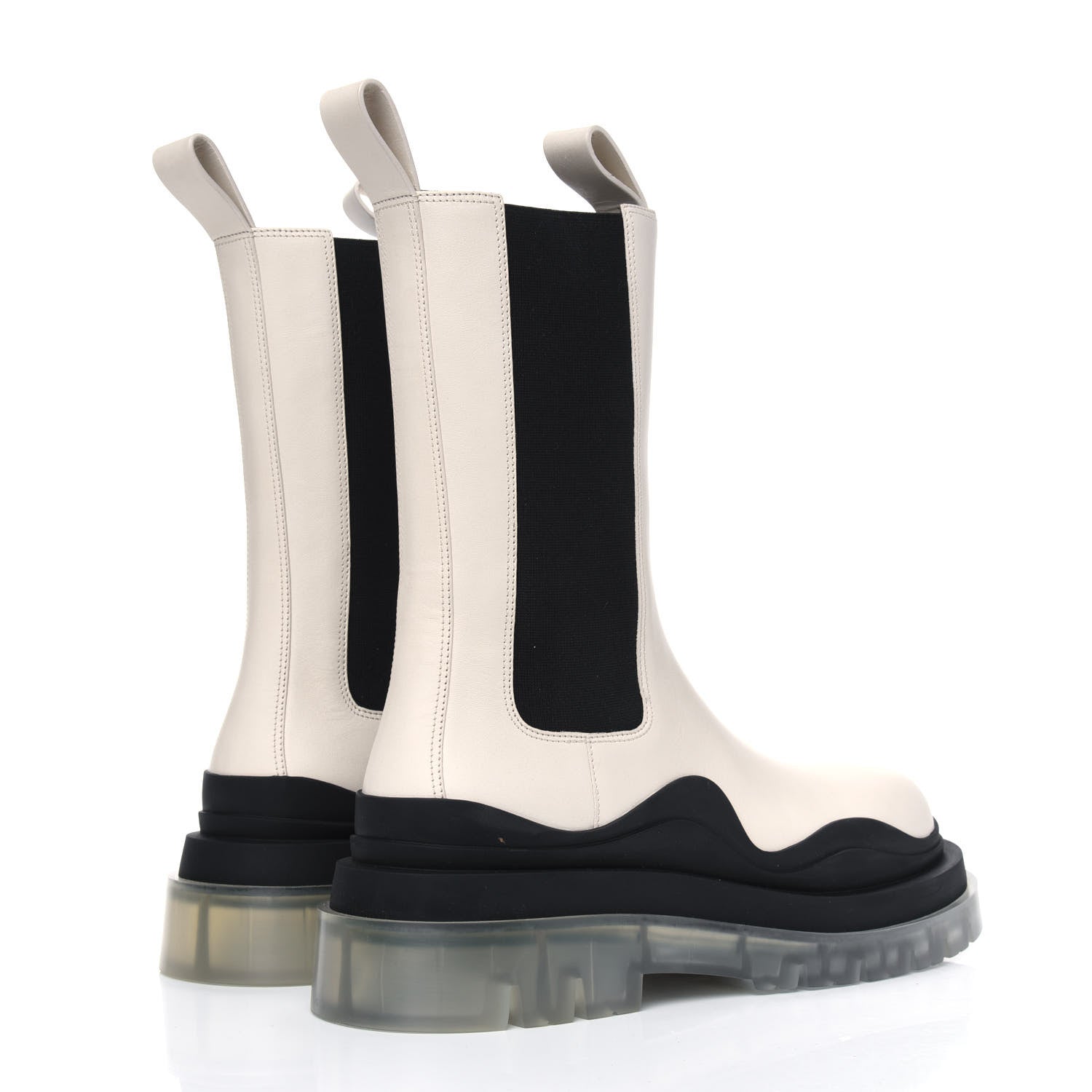Bottega Veneta Calfskin The Tire Chelsea Boots 40 Wax Black Transparent 4 of 6