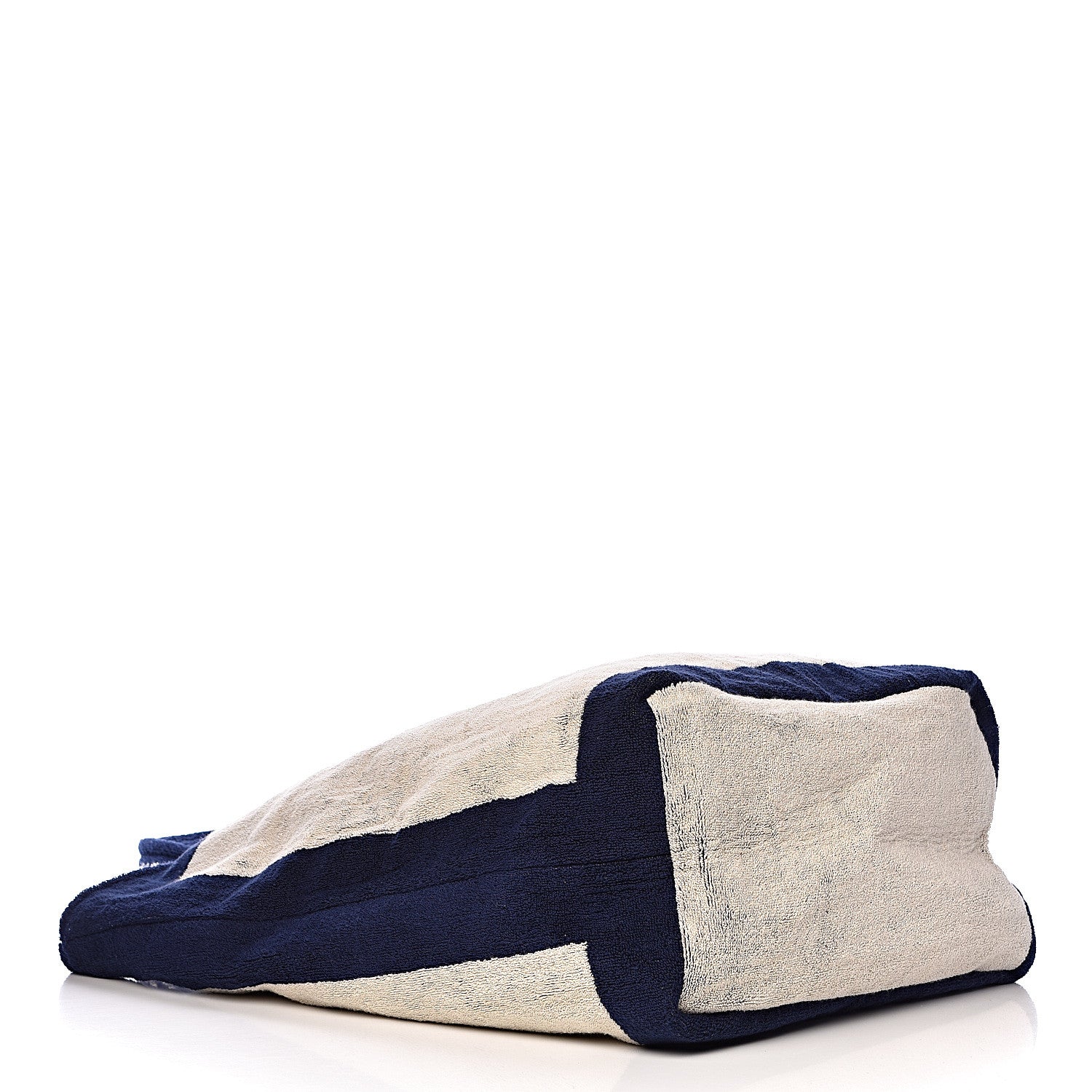 Chanel Terry Cotton CC Beach Tote Towel Set Navy Blue Beige 6 of 12