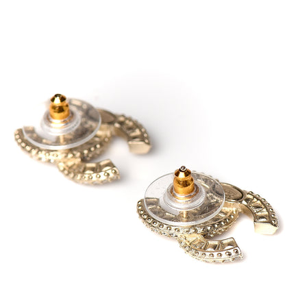 Chanel Crystal CC Earrings Light Gold 2 of 4