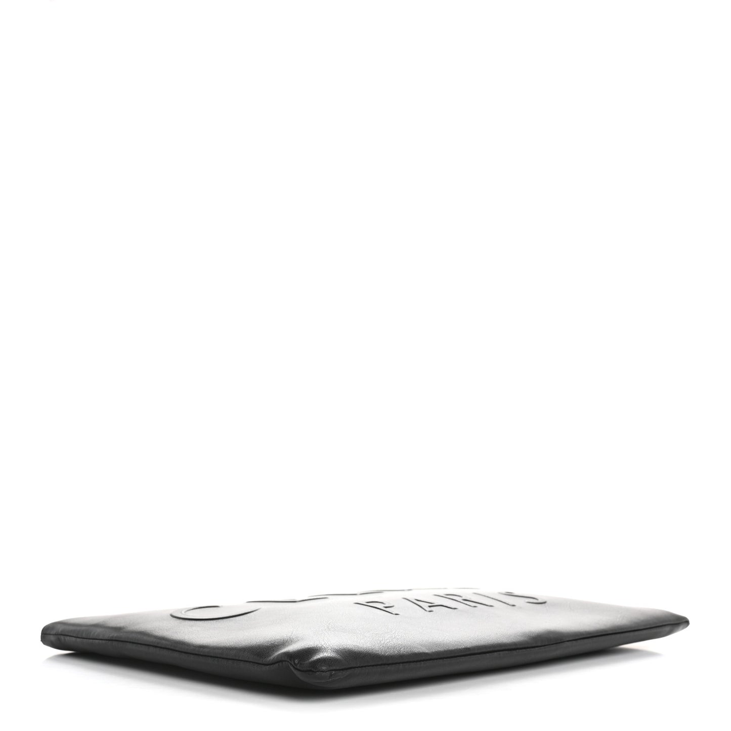 Calfskin Large Made In Clutch Pouch Black