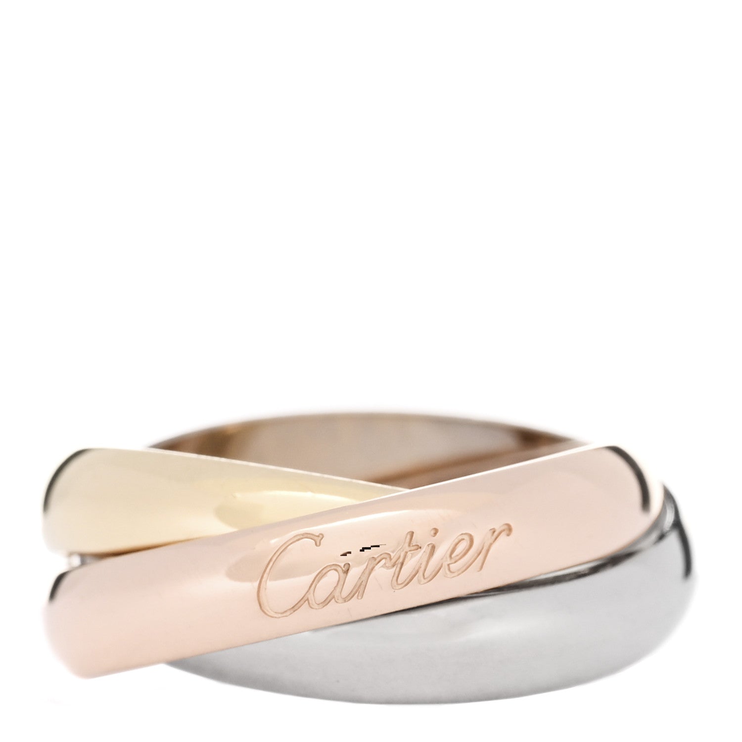 Cartier 18K Pink Yellow White Gold Classic Trinity Ring 50 5.25 1 of 6