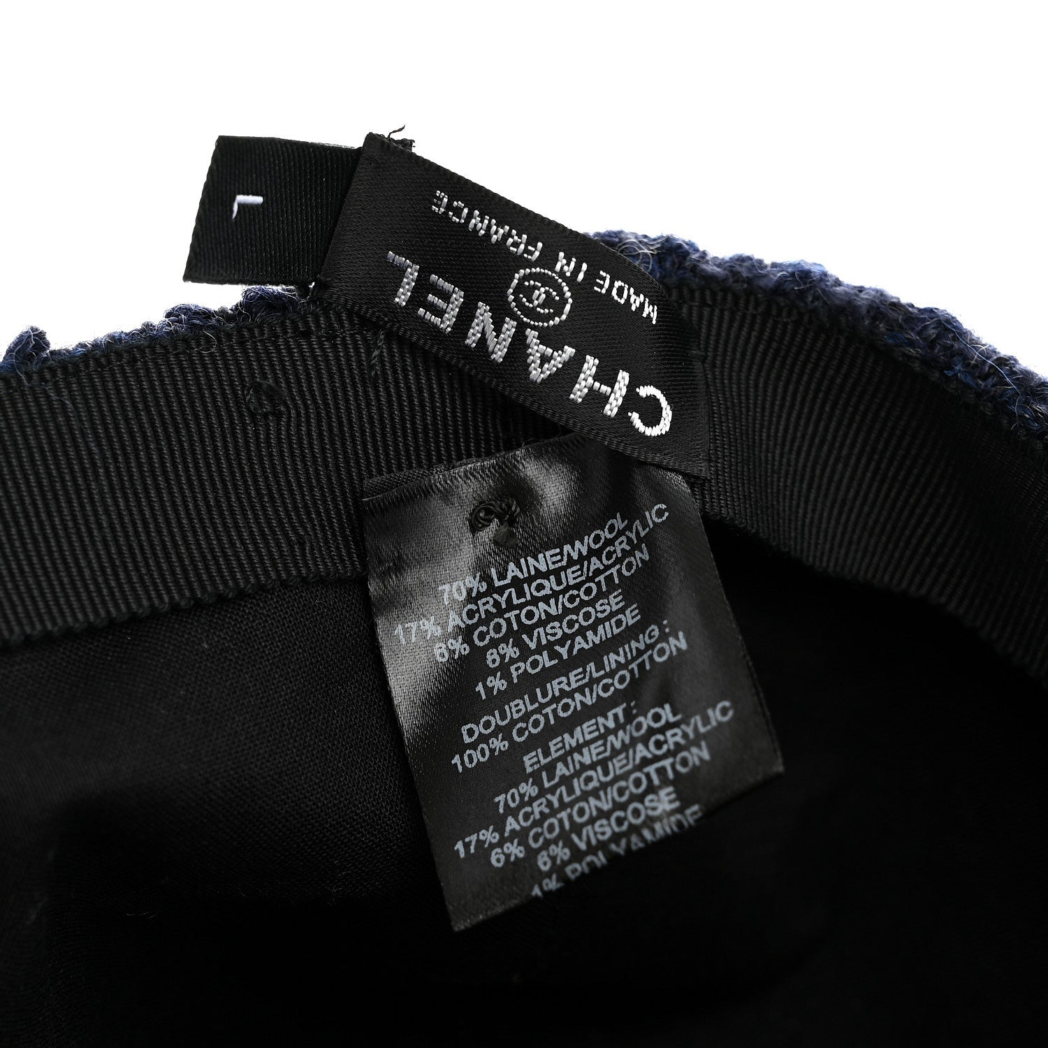 Chanel Tweed CC Cap Hat L Blue 8 of 8